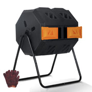 Compost Bin Outdoor Tumbler Compost Dual Chamber 43 Gallon Capacity BPA Free