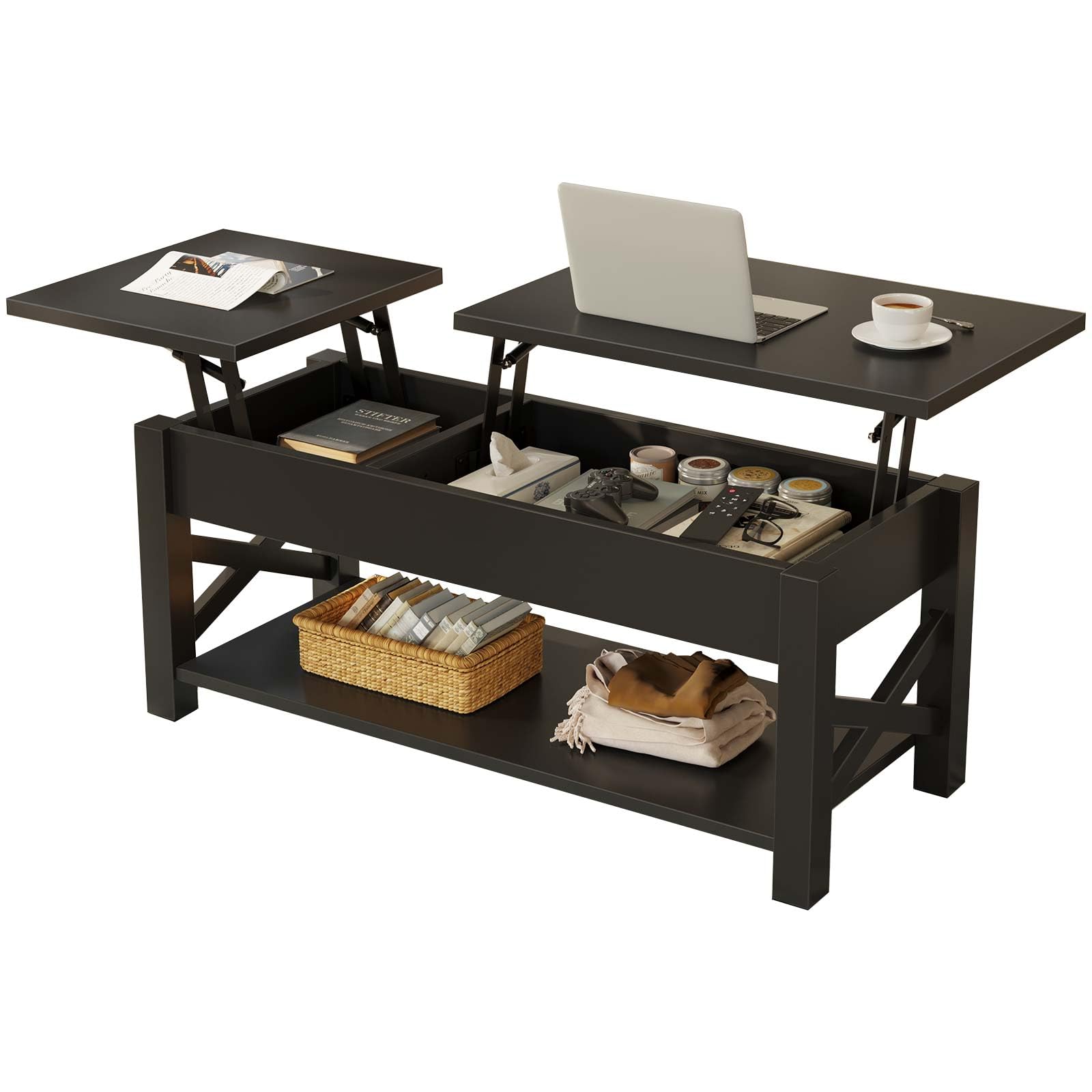 Coffee Table 47.2", 2 Way Lift Top Farmhouse Center Table,living room