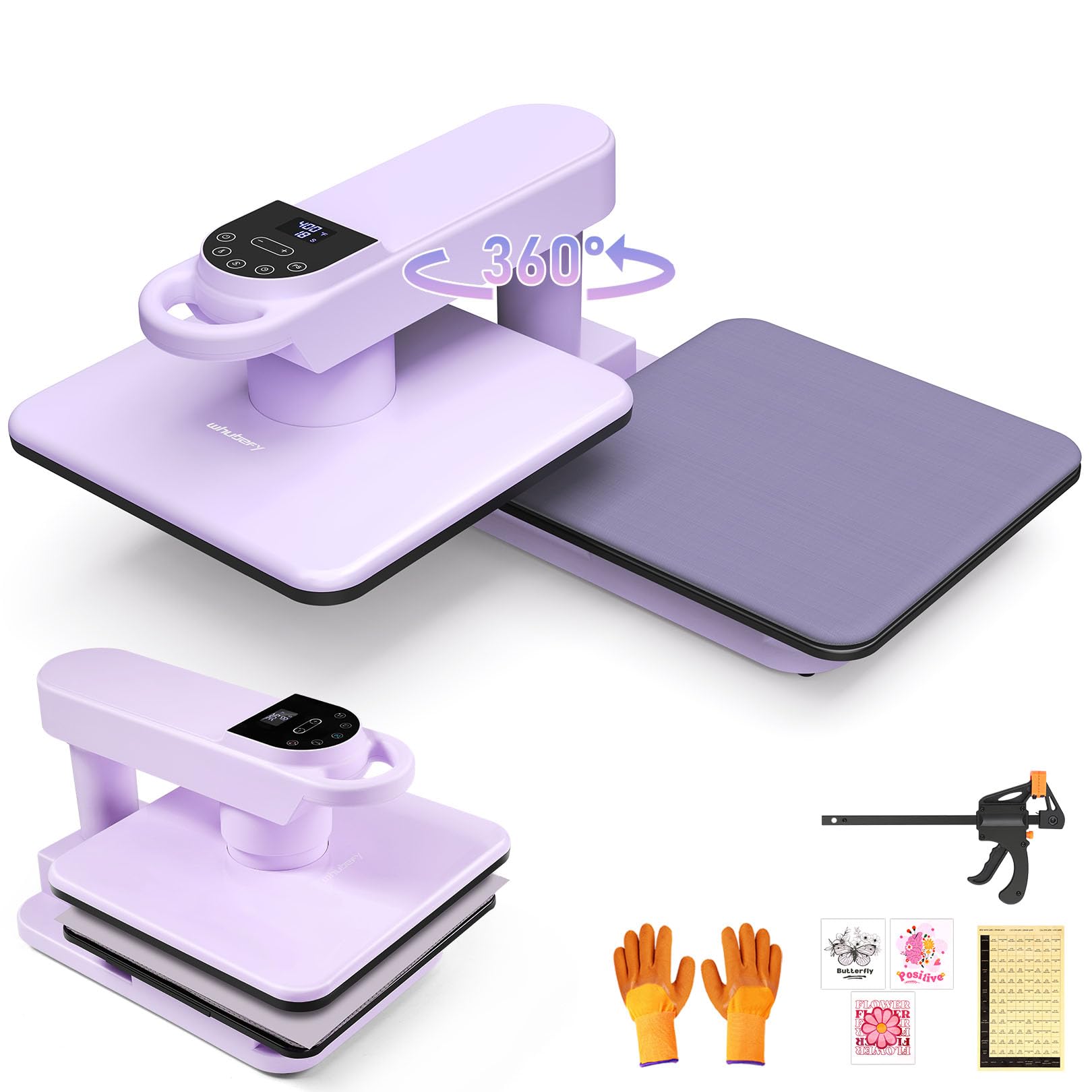 Swivel Auto Heat Press Machine 15x15, 360° Swing Away Smart T-Shirt Printing