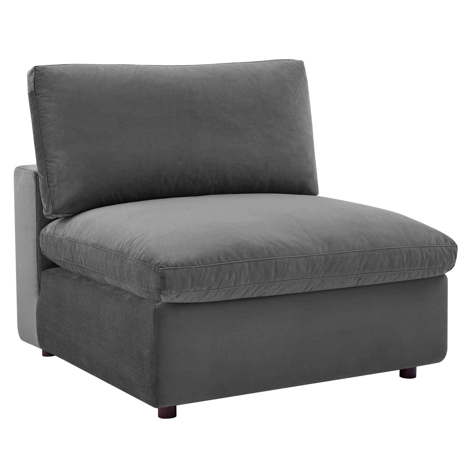 Commix Down-Filled Overstuffed Performance Velvet 4-Seater Sofa
