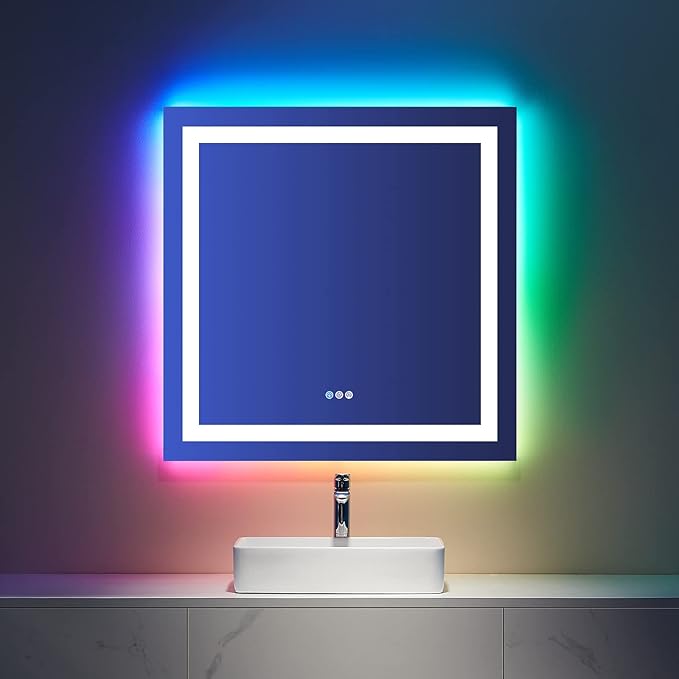 36X36 LED Bathroom Mirror with Lights, Anti-Fog, Dimmable,Bathroom Vanity Mirrors