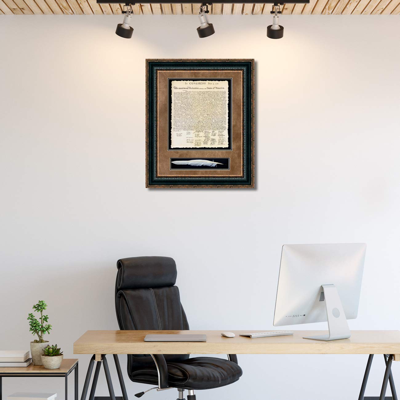 USA Declaration Of Independence With Quill | Custom Framed Historic Documents On Archival Paper