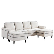 Chenille U-Shaped Sectional Couches for Living Room