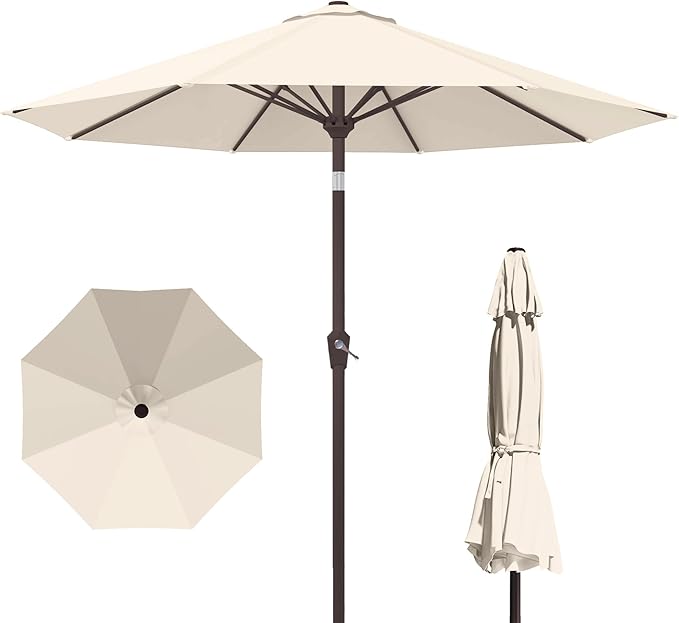 10FT Patio Umbrella with Push Button Tilt and Crank