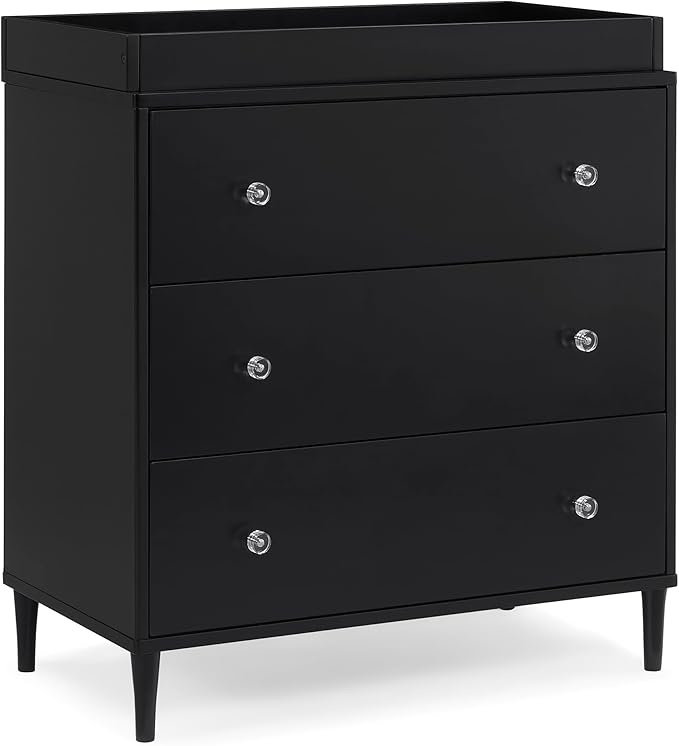 Bowie 4-in-1 Convertible Acrylic Crib - Greenguard Gold Certified, Black Ebony