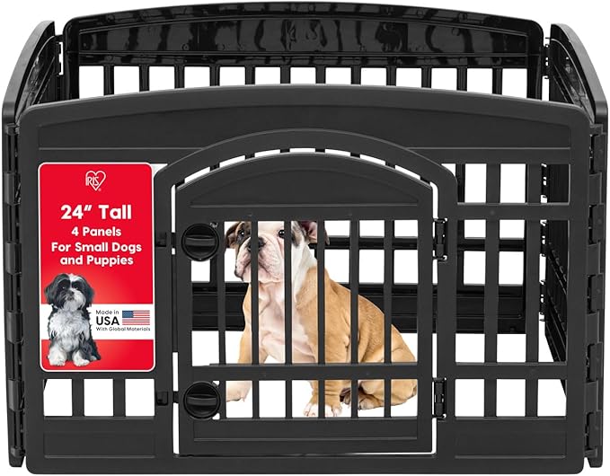 USA 24" 4-Panel Dog Playpen with Door, 35 x 35 x 24, Puppy Playpen, Dog Play Pen Indoors