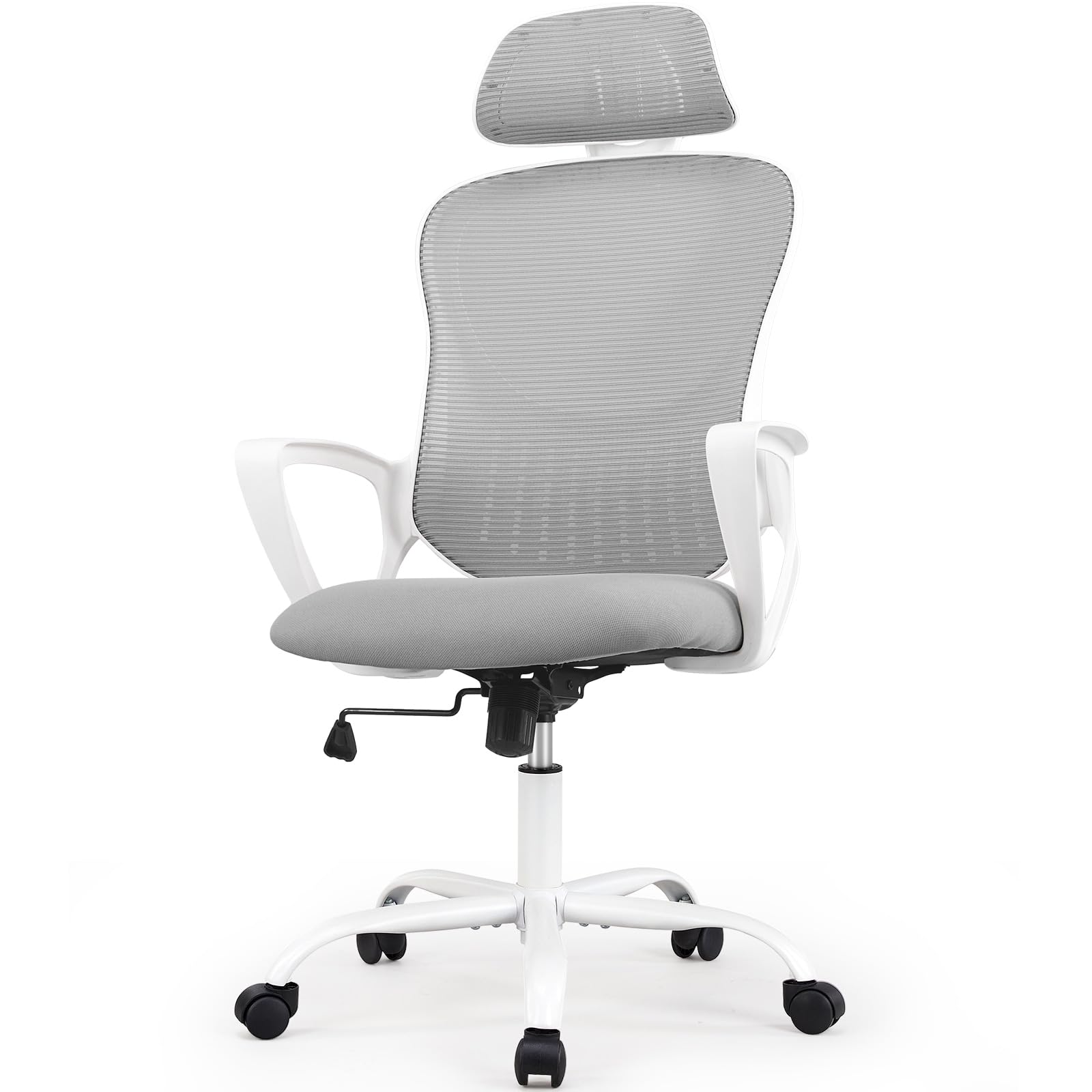 Comfy Computer Desk Chair Mesh High Back with Fixed Arms and Adjustable Headrest