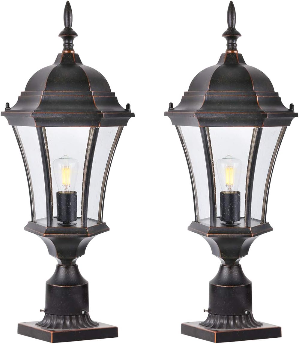 Outdoor Light Fixture, 1*Wall Mount (No Sensor) + 2* Post/Pier Mount (No Sensor)