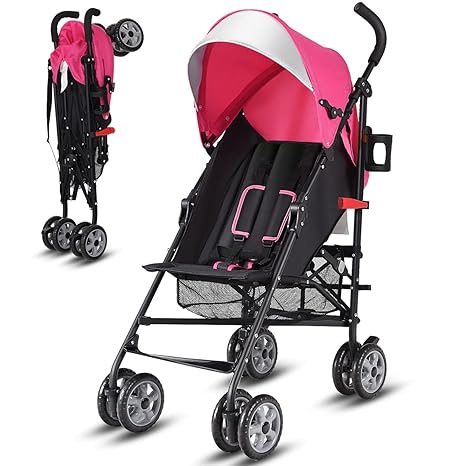 Lightweight Compact Travel Stroller - Infant to Toddler With Adjustable Backrest