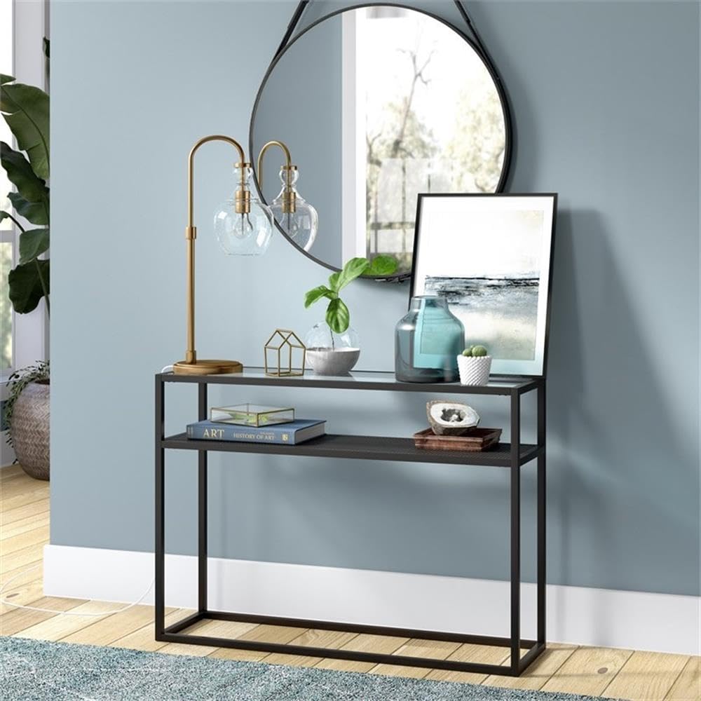 Arc Table Lamp with Glass Shade in Brushed Brass/Seeded, Lamp, Desk Lamp