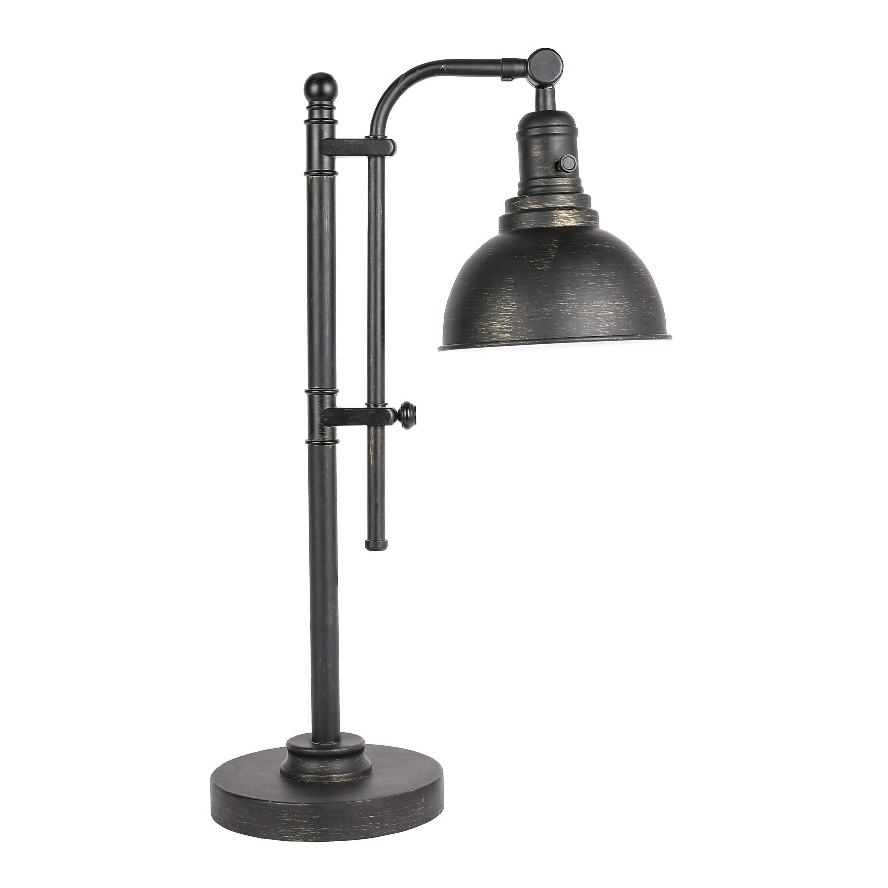 Desk Lamp Black Adjustable, Industrial Style Metal Task Lamp (25"-29")