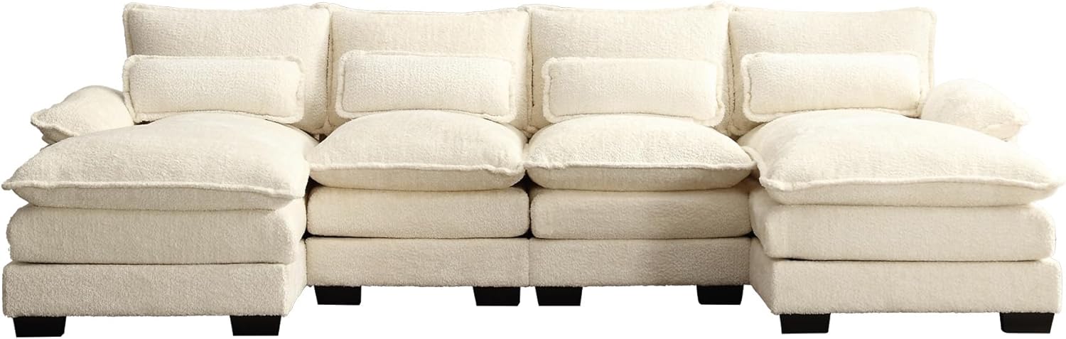 U Shape Sectional Sofa Cloud Couch for Living Room