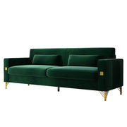 85.63" Velvet Sofa,Modern Loveseat Couch with Pillows Set of 2 for Living Room