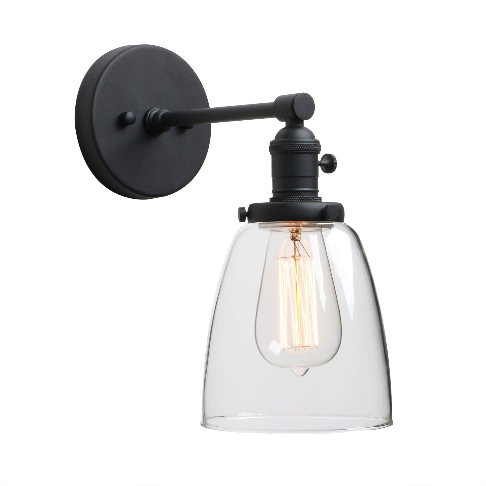 Industrial Wall Sconce Light 1-Light Black Sconce