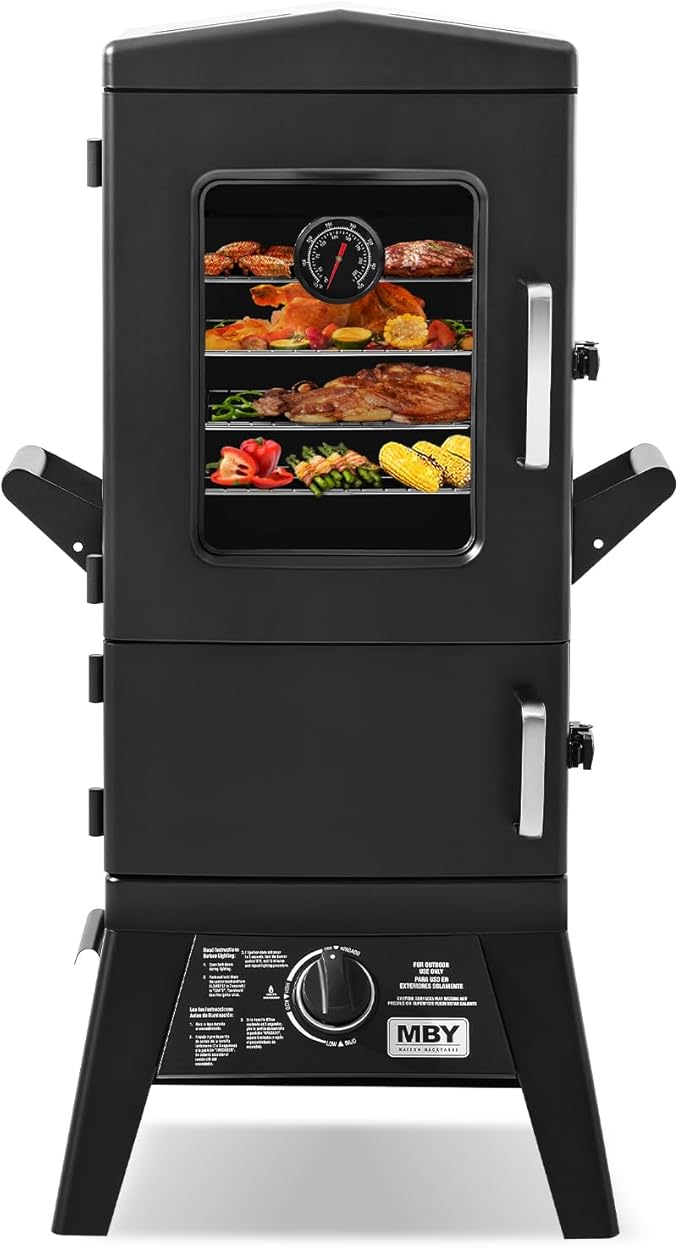 Propane Smoker, Vertical Smoker with Three Removable Shelves,Outdoor Grills & Smokers
