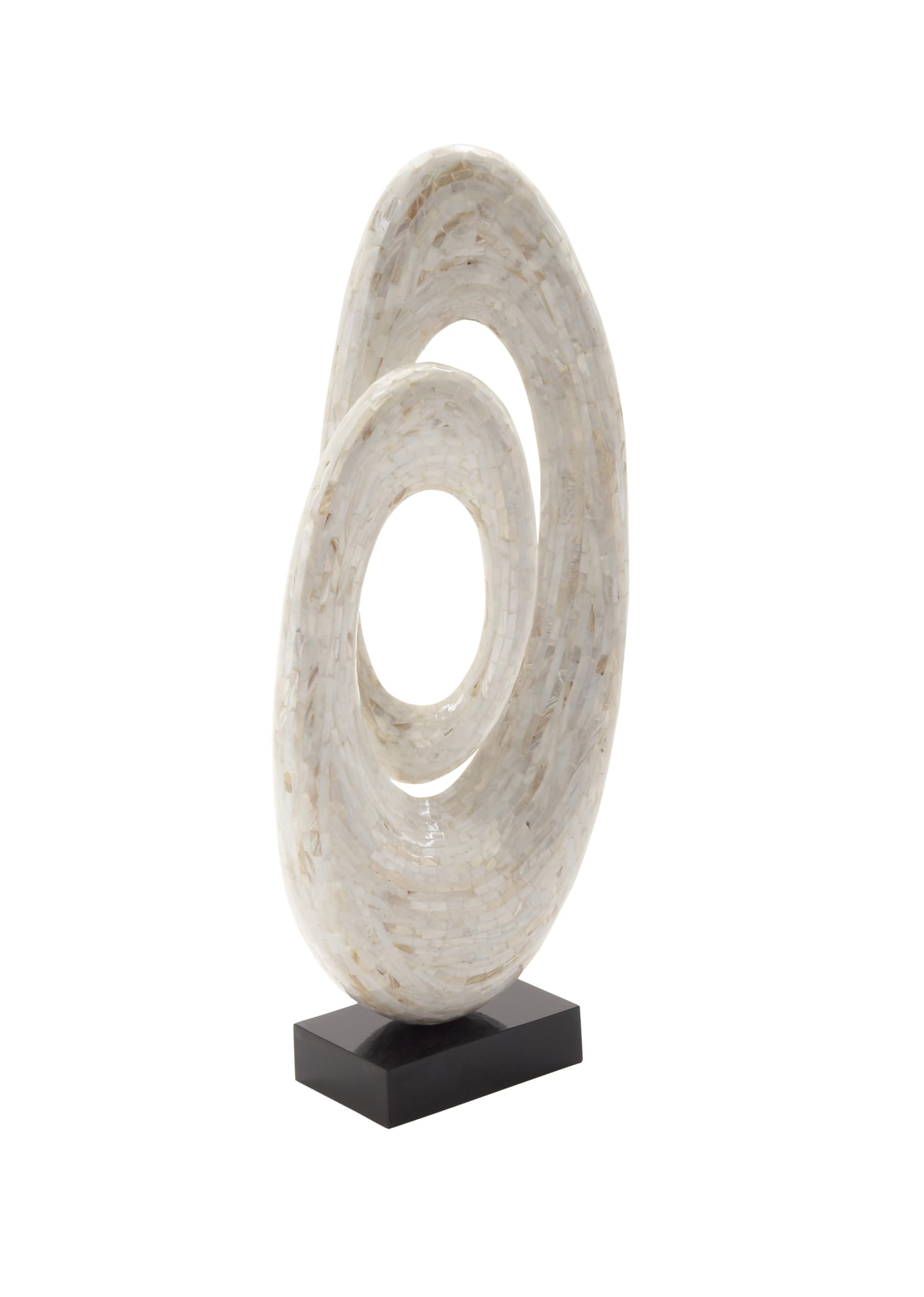 Mother of Pearl Shell Abstract Decorative Sculpture Swirl Home Decor Statue