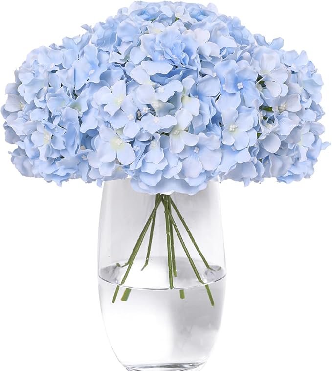 Hydrangea Artificial Flowers -12 pcs Realistic Fake Hydrangea Silk Flowers
