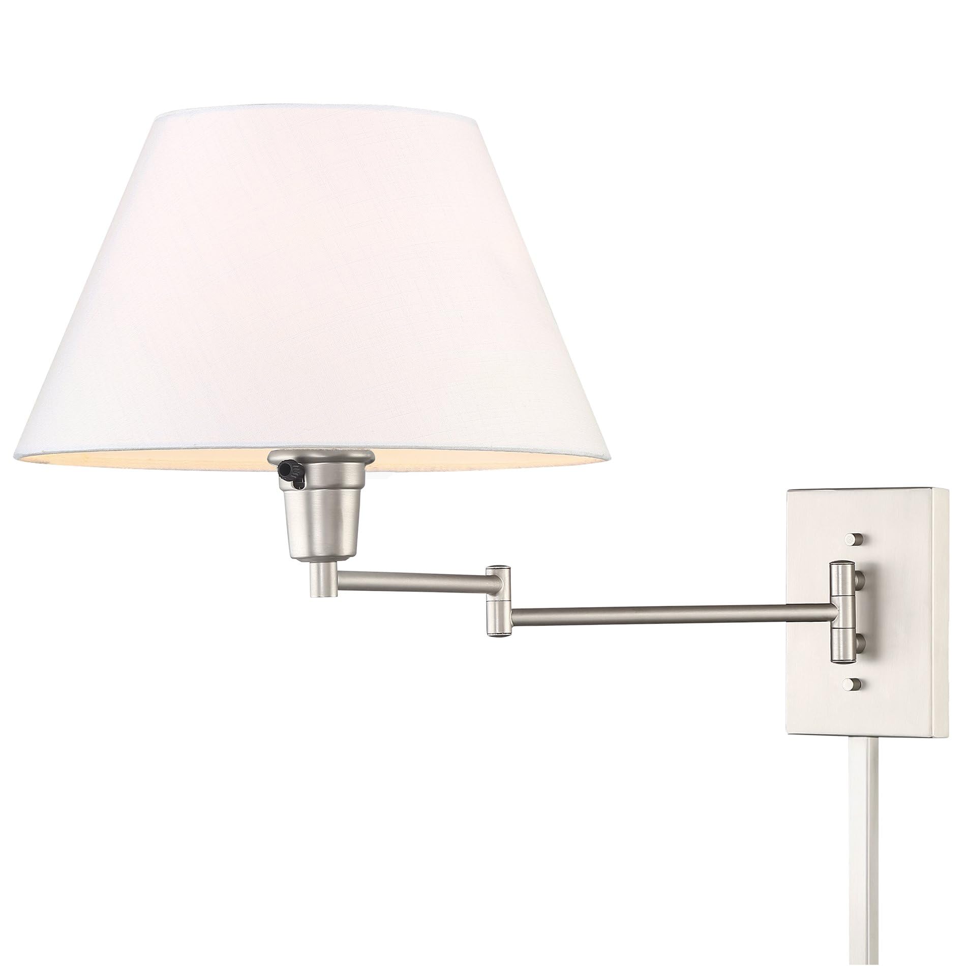 Cambridge 15" Swing Arm Wall Lamp - Plug in/Wall Mount + White