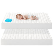 2 Pack Waterproof Crib Mattress Protector, 52''x28'' Baby Crib Mattress Cover