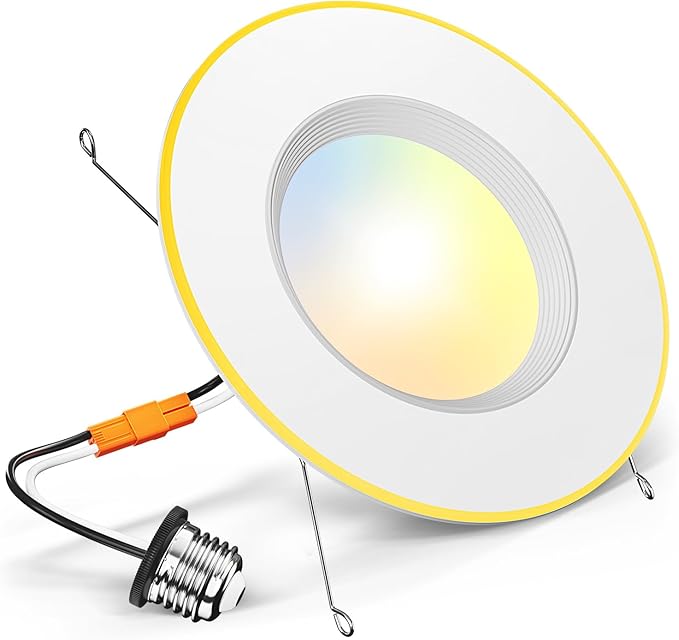 LED Can Lights with Night Light, 5CCT Retrofit Recessed Lighting Selectable