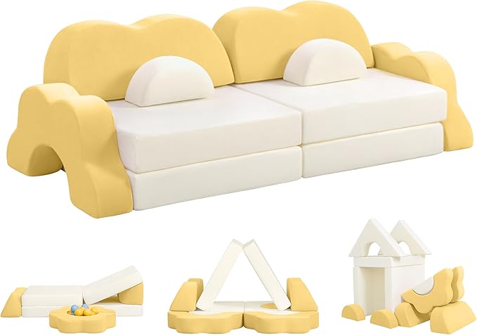 Modular Kids Play Couch, 13PCS Thick Toddler Sofa Set
