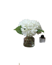 Real Touch Artificial White Hydrangea in Vase for Home Decoration