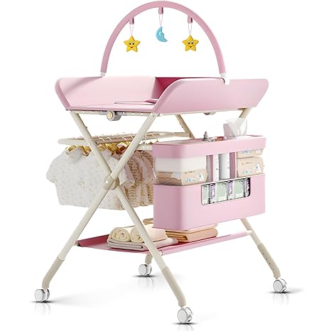 Foldable Portable Changing Table for Baby,Upgraded Style Baby Portable Diaper