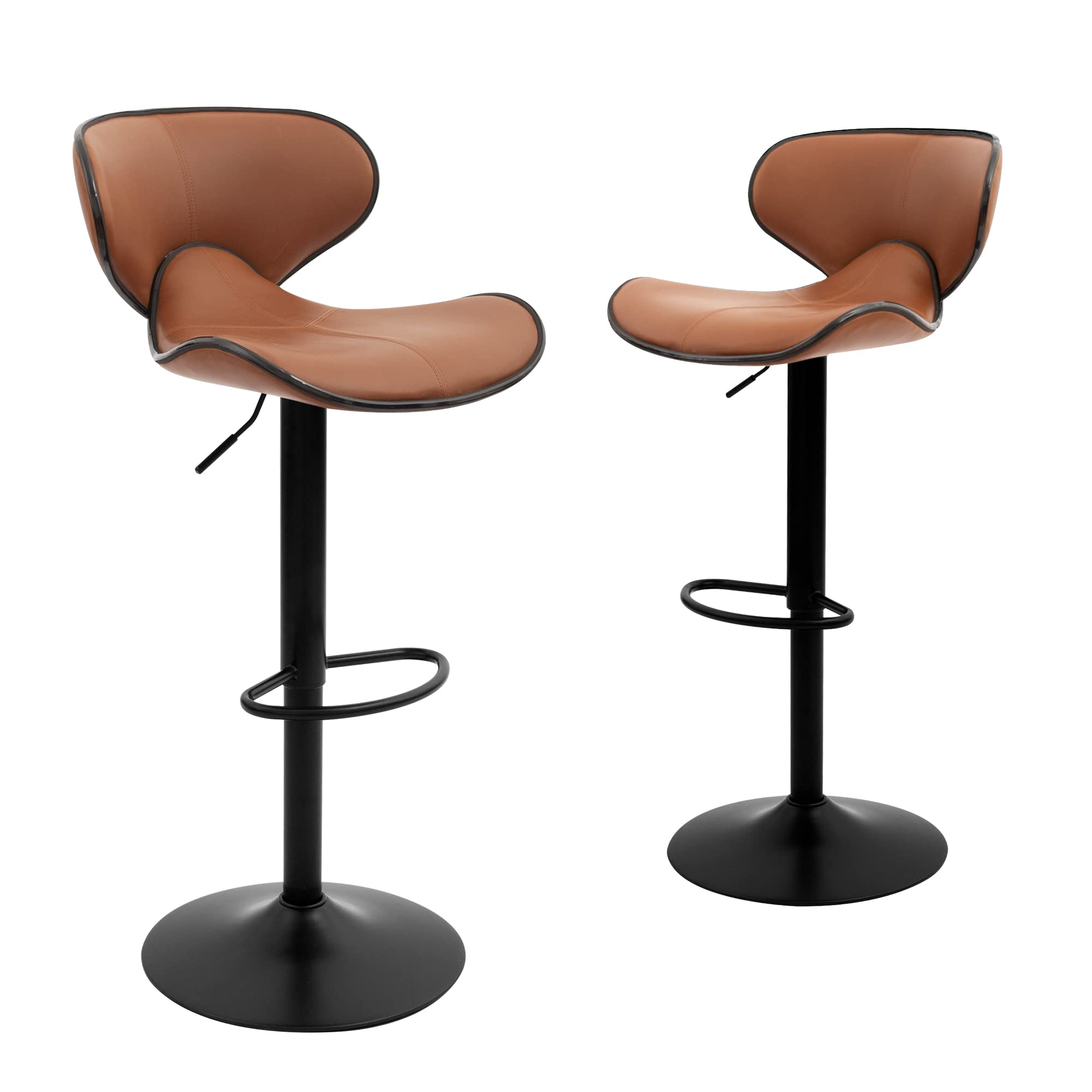 Swivel Adjustable Barstool, Counter Height Chairs w/Backrest and Footrest for Bar