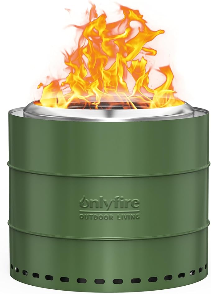 Onlyfire Smokeless Fire Pit with Carrying Bag, 20” Portable Outdoor Fire Pit