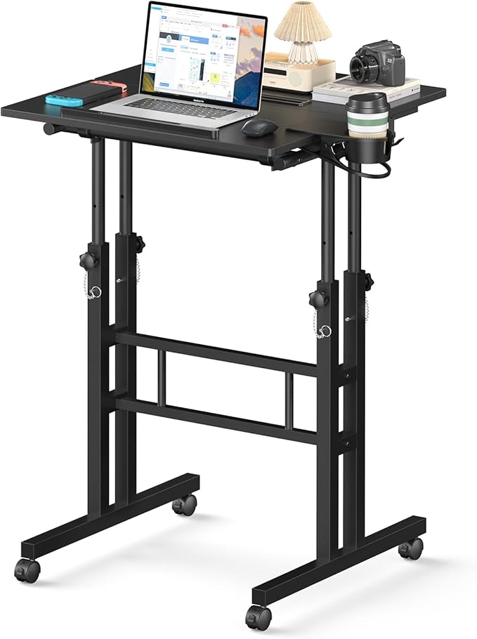 Small Standing Desk with Wheels, Mobile Stand Up Desk