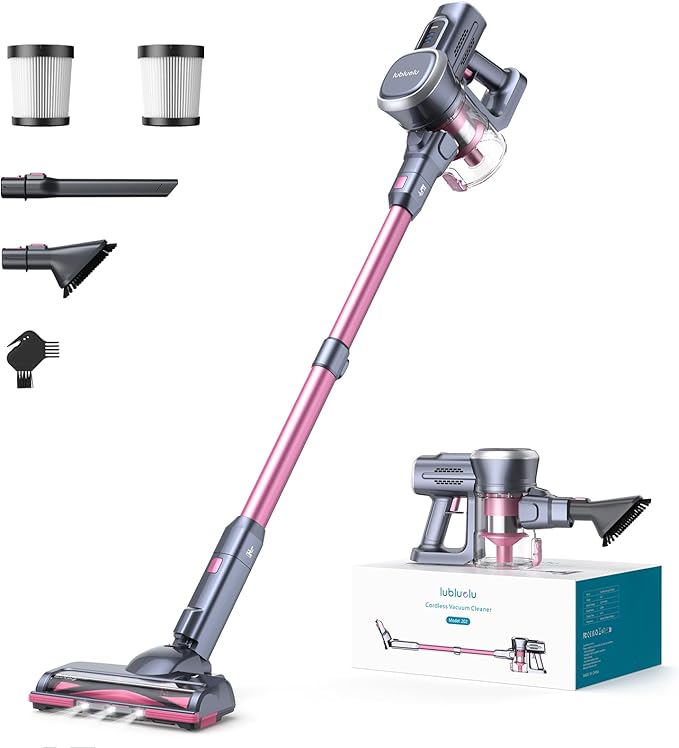 Cordless Stick Vacuum Cleaner, Lightweight 235W Brushless Motor, Rechargeable Battery