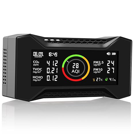 Air Quality Monitor Indoor, Simbow CF-20 DL 7-in-1 Wildfire Monitor Detect (PM2.5