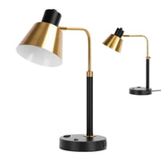 Desk Lamp with USB/Type C Charging Port & AC Outlet, Easy Assembly Heavy Base