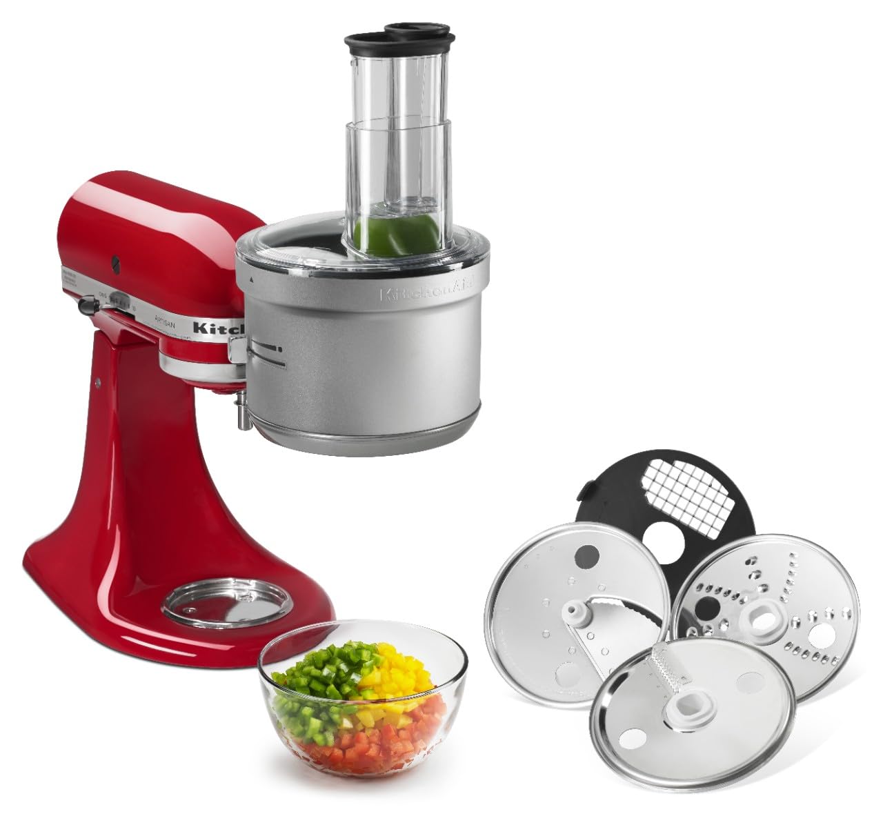KSM2FPA Food Processor Attachment, Dicing Kit, Silver