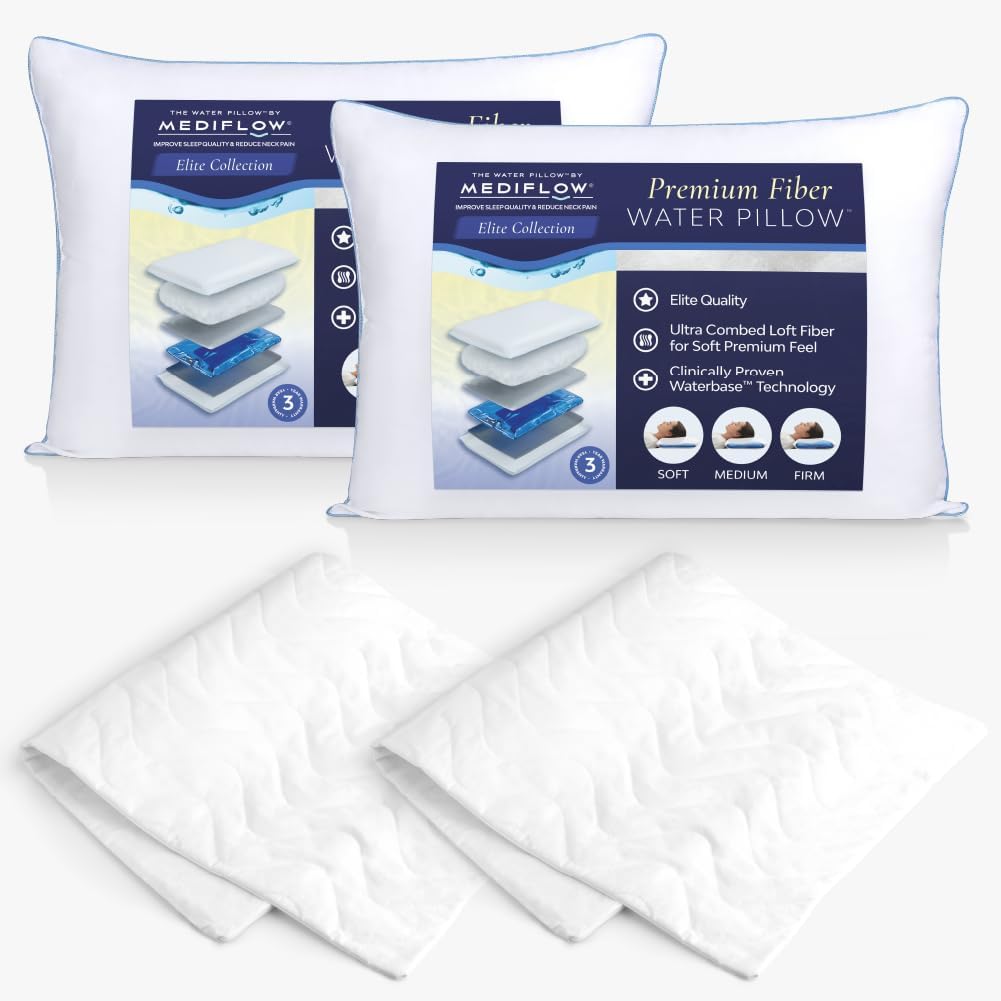 Elite Fiber Water Pillow & Quilted Pillow Protector Value Pack