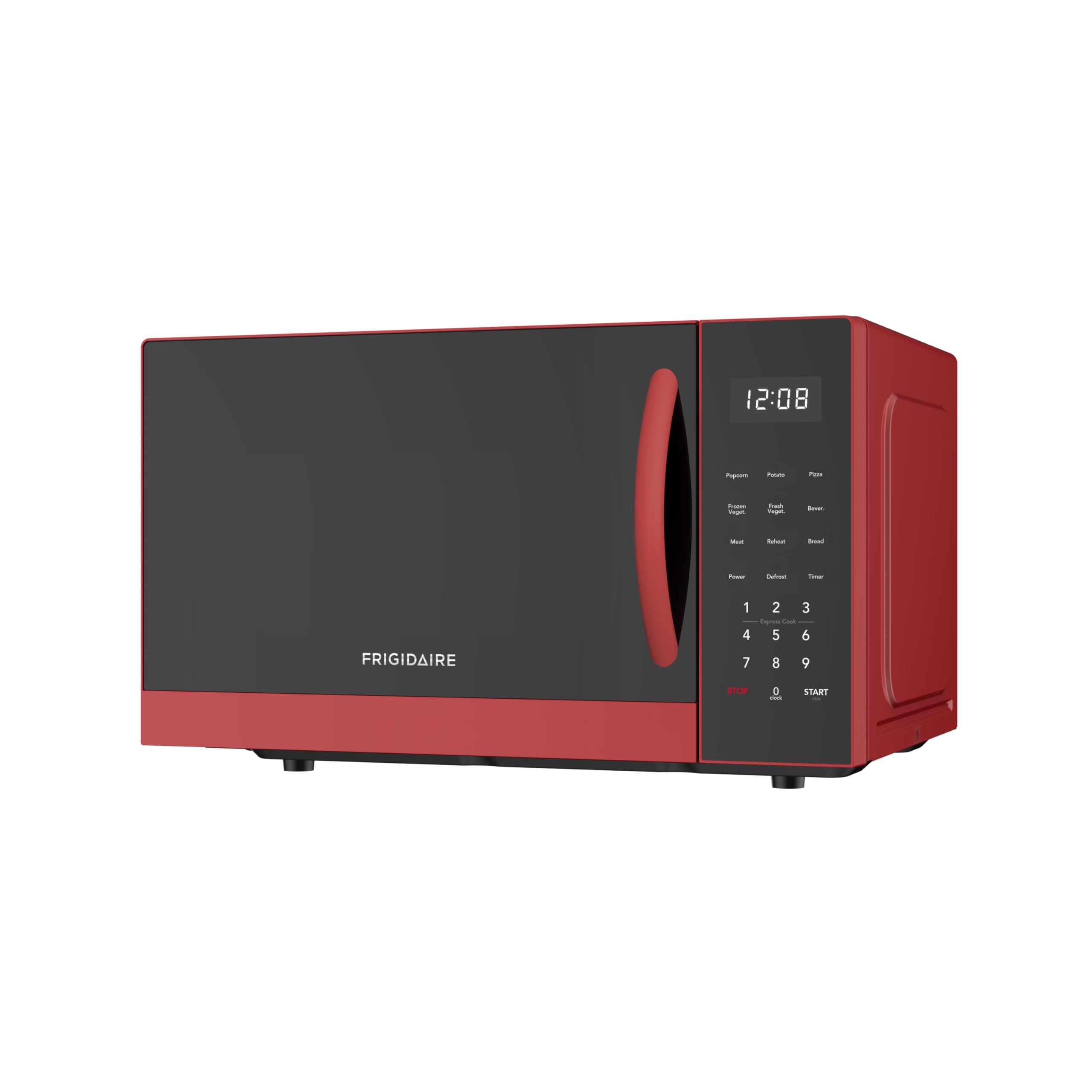 Microwave Oven, 900 Watts with 10 Power Levels, Red