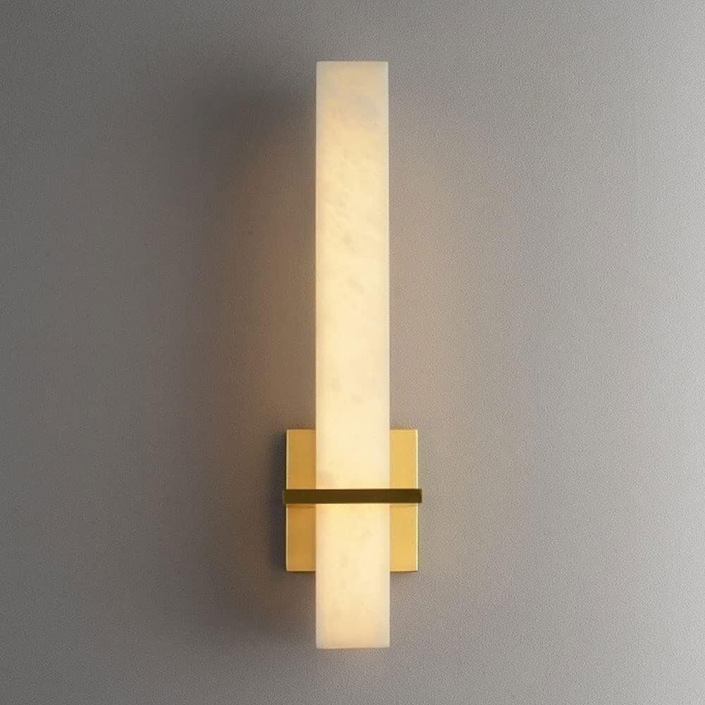 Brass Marble Wall Sconce Modern Gold Bathroom Vanity Wall Light Bar Hardwired