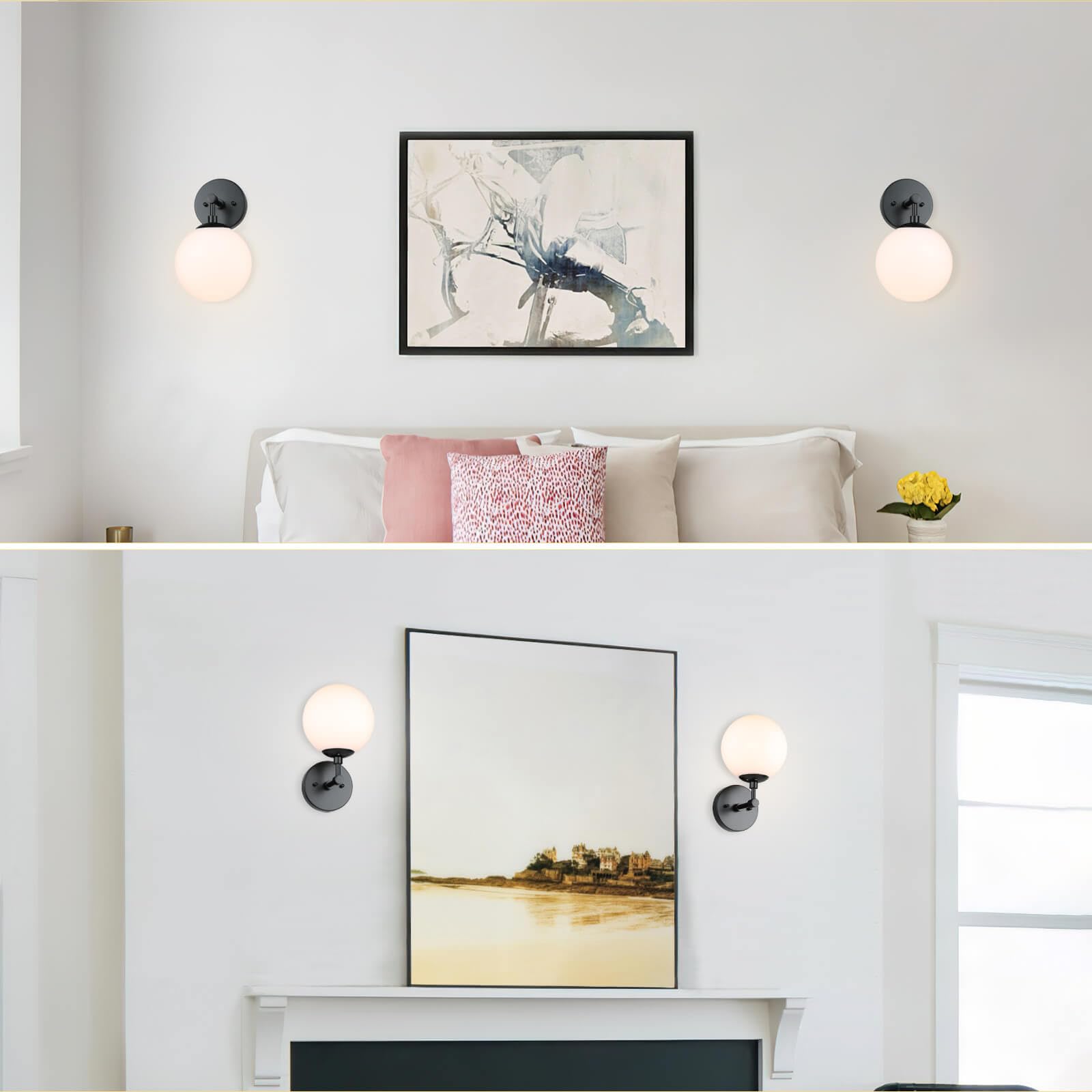 Wall Light 1 Light Vintage Wall Sconce with Globe Glass