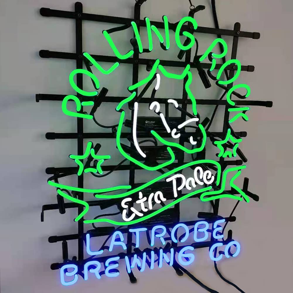 Rolling Rock Extra Pale Beer Neon Sign Light Real Glass Beer Bar Pub Party Shop
