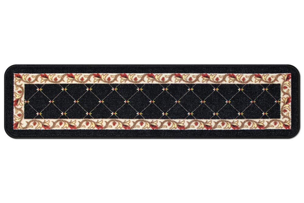 Set of 15 Skid-Resistant Carpet Stair Treads – Traditional Lattice