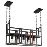 Farmhouse Light Fixture Black Kitchen Island Lighting,5 Light