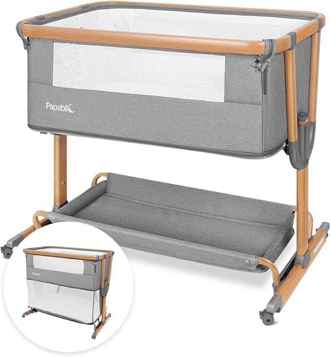 4 in 1 Baby Bassinet, Bedside Bassinet for Baby, Adjustable Bedside Sleeper