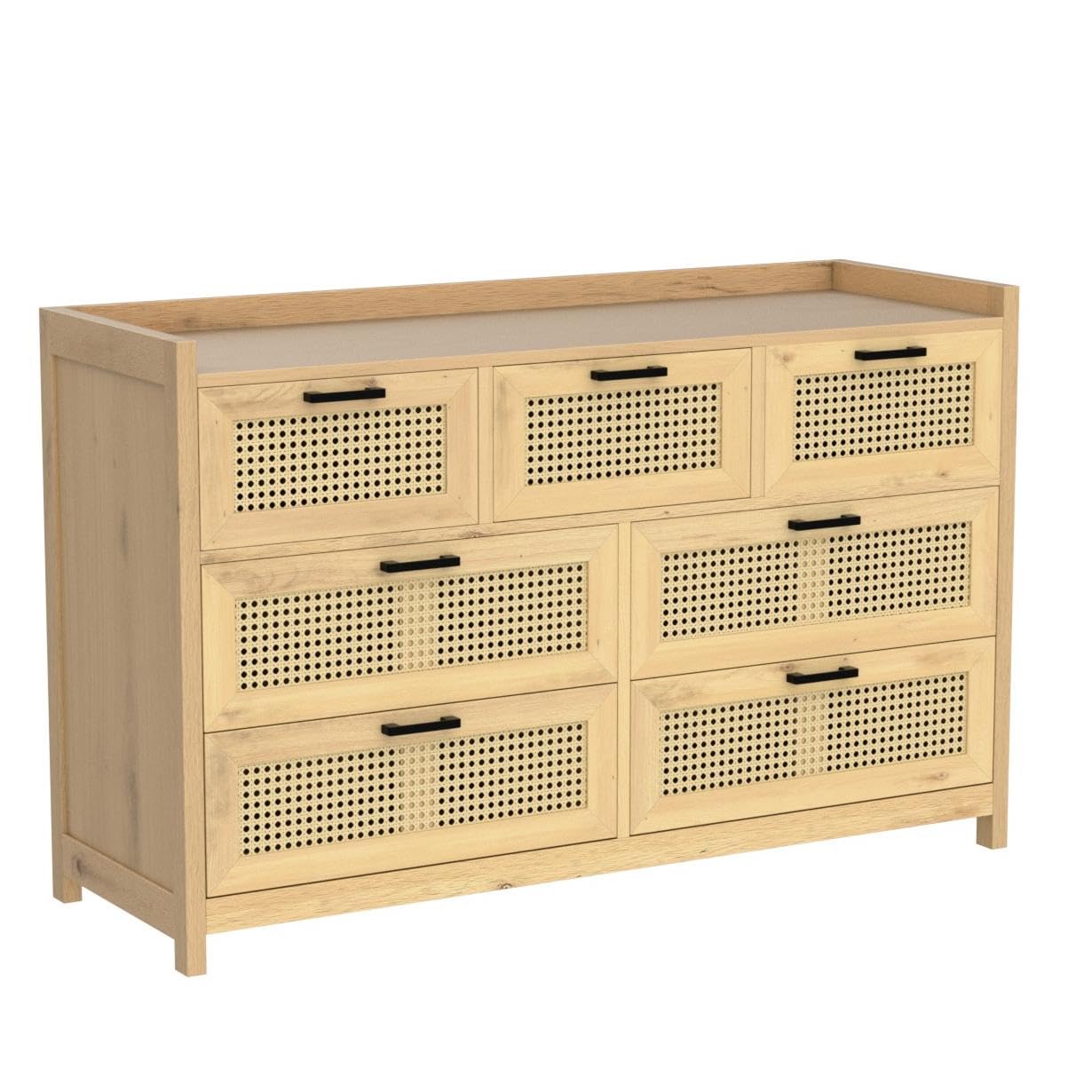 Rattan Dresser for Bedroom with 7 Drawers, Dressers & Chests of Drawers