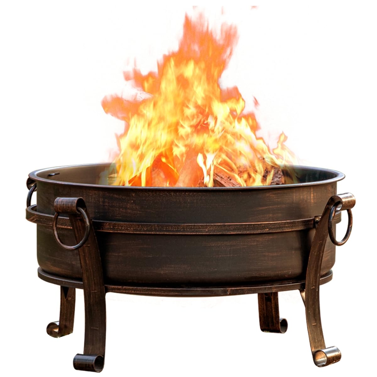 Inch Fire Pit with Grill & Lid, Fireplace & Round Table & BBQ 3 in 1 Fire Pit,Heavy