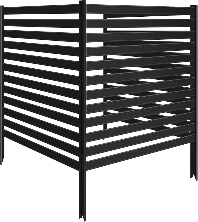 38" W x 48" H Air Conditioner Fence Screen, 2 Panels Metal Privacy Fence