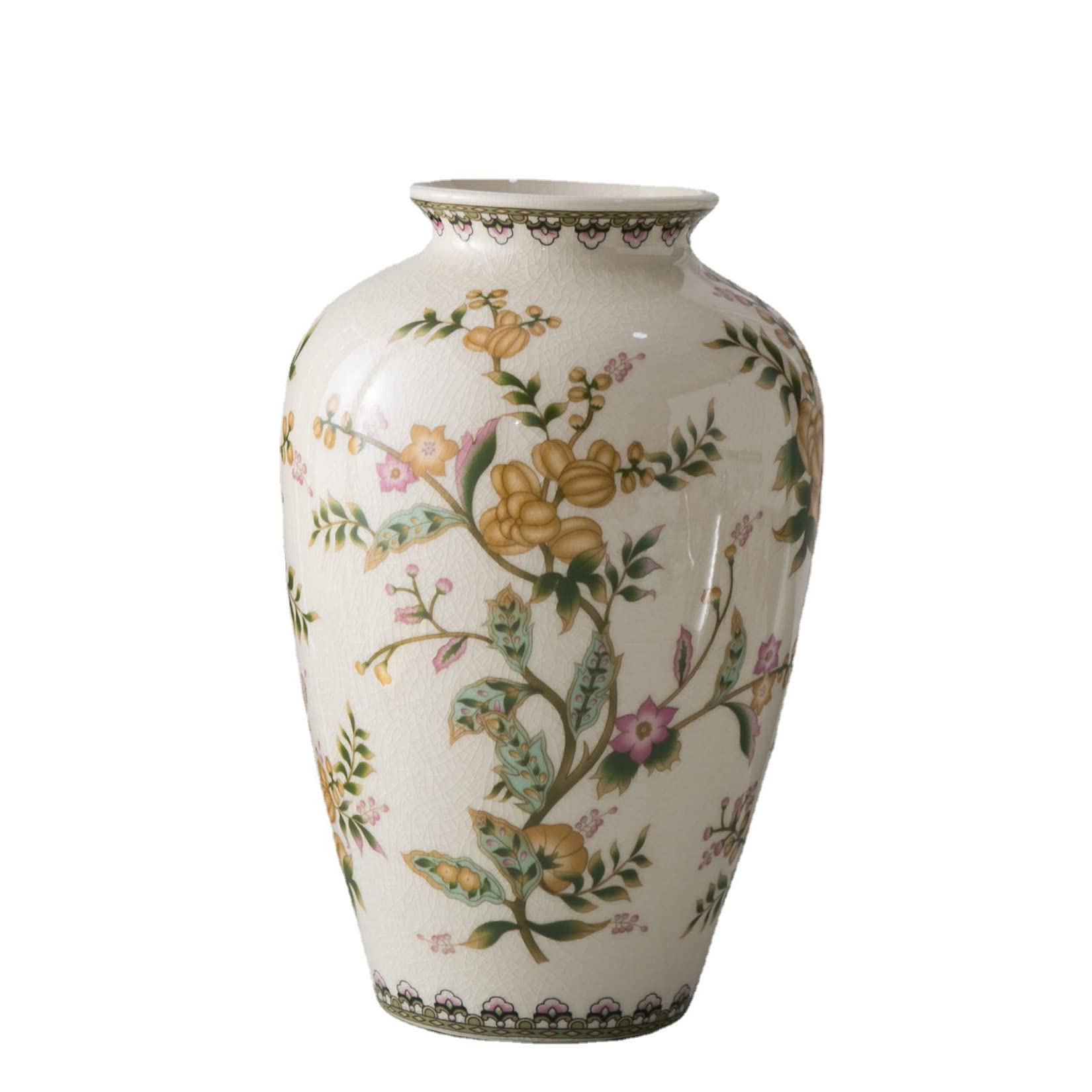 11" China Ceramic Vase Blue and White Chinoiserie Vase Decorative Flower