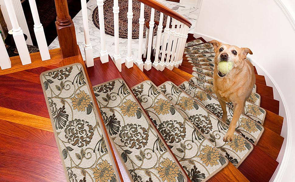 Stair Treads Carpet Non Slip Stair Rugs/Runner with Non Skid Rubber