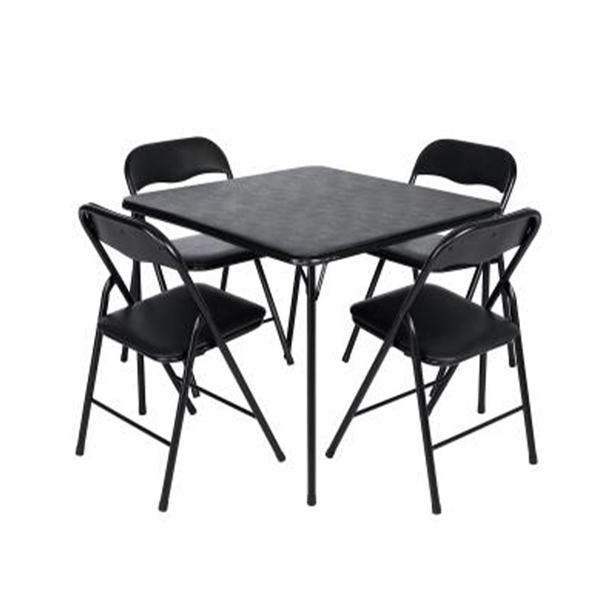 5 Piece Folding Vinyl Tables and Chairs with Easy Cleaning and Storage