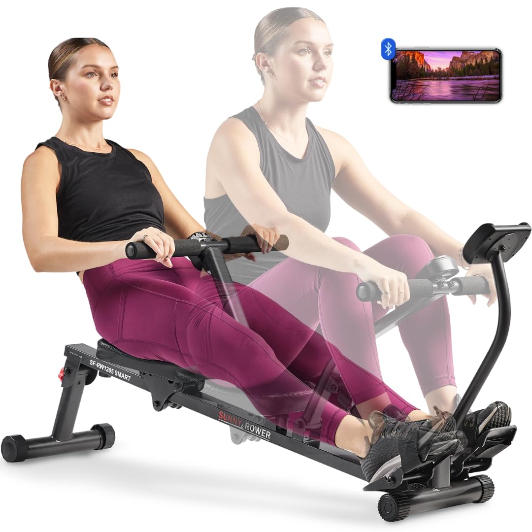 Smart Compact Adjustable Rowing Machine, 12 Levels Adjustable Resistance