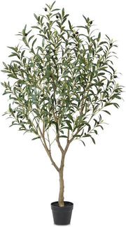 Artificial Olive Tree 5ft – Faux Olive Tree with UV Resistant Leaves - Tall Fake Plant in Pot